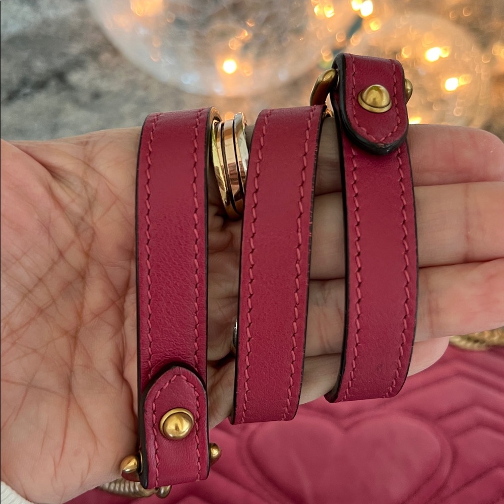 Gucci Fuchsia Velvet GG Marmont Bag - Picture 14 of 15